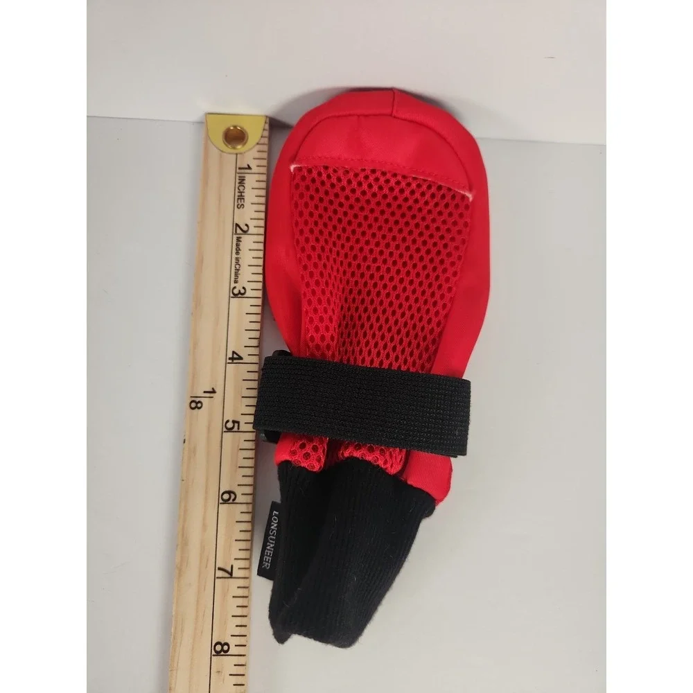Lonsuneer Dog Boots Red Size Large Set of 4 Breathable Paw Protector Nonslip